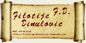 Filotije Dinulović vizit kartica